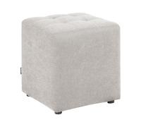 Tabouret Ottoman Forme Cubique Moderne en Tissu Gris Clair Kansas