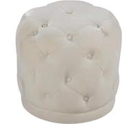 Tabouret ottoman rembourré avec assise supplémentaire, couleur crème, largeur 45,7 cm, motif capitonné