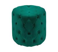 Tabouret ottoman rond capitonné, repose-pieds multifonctionnel, vert | Pouf rond capitonné vert, 40x40x38cm, multifonctionnel comme repose-pieds, chaise, tabouret de bout de lit ou coffre.