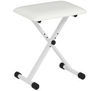 Tabouret piano - HOMCOM - pliable - réglable en hauteur - siège rembourré confortable - PU et métal - 39 x 29 x 37-47 cm - blanc
