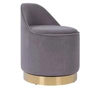 Tabouret Pivotant en Velours Viktor 68cm Gris