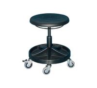 Tabouret pivotant LOTZ avec dossier en moussePolyuréthanenoire, hauteur d'assise 400-530mm - 3528.11-Ring-FS2