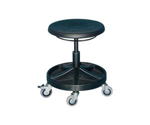 Tabouret pivotant LOTZ avec dossier en moussePolyuréthanenoire, hauteur d'assise 400-530mm - 3528.11-Ring-FS2