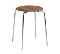 Tabouret placage DOT™ structure acier chromé chromed steel base