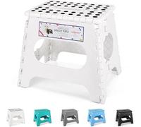 Tabouret pliable 28cm léger et stable - idéal pour la cuisine et la salle de bain - blanc