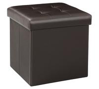 Tabouret pliable avec rangement - Tabouret pliable avec couvercle, couleur marron, dimensions 32 x 32 x 32 cm