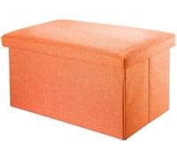 Tabouret pliable Azomor avec espace de rangement et aspect lin pour la maison