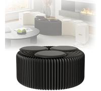 Tabouret pliable en accordéon en papier avec coussin, banc en nid d'abeille avec côtés en bois, siège kraft peu encombrant pour salon, bureau, café, bar, entrée