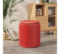 Tabouret pliable en papier portable avec coussin, repose-pieds, table d'appoint multi-usages, design accordéon pour la maison, le bureau, la décoration de fête
