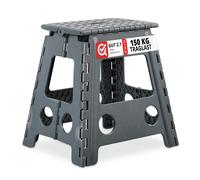 Relaxdays 2x tabourets pliables XL gris foncé