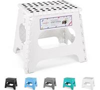Tabouret pliable léger 28cm - stable et sûr - cuisine salle de bain chambre - blanc