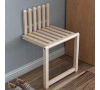 Tabouret pliable mural en bois massif pour économiser de l'espace Capacité de 150 kg (38 cm x 35 cm x 4 cm / 15in x13.8in x1.6in)