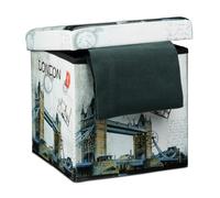 Relaxdays Tabouret pliant coffre de rangement