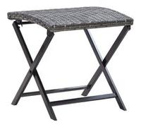 vidaXL Tabouret pliable Résine tressée Gris