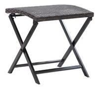 vidaXL Tabouret pliable Siège de jardin en résine tressée Marron