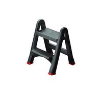 Curver Tabouret pliable 2 marches – antidérapant – Noir/rouge