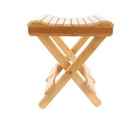 Tabouret Pliant de Rasage Siège Pliant en Bambou écologique pour Spa et Relaxation 31,5 X 28,5 X 28 Cm
