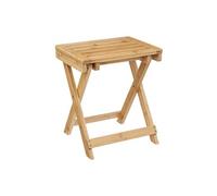 Tabouret pliant en bambou coloris naturel - longueur 39 x Profondeur 33 x Hauteur 44 cm --