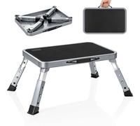Tabouret pliant - Escabeau - 3 hauteurs réglables - 150 kg - Noir - Pour adultes, seniors et enfants