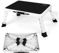 Tabouret pliant et réglable Azomor avec repose-pieds antidérapant, pour la maison et le bureau