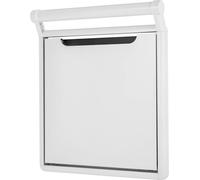 Tabouret pliant monté au mur - siège de changement de chaussures pour la salle de bain/le couloir - aluminium - capacité de charge 150 kg - cadre 43×41 cm - largeur d'assise 32,2 cm - taille M - blanc