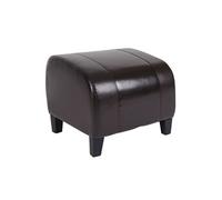 Mendler Tabouret pouf en cuir EMMEN 37x45x47 cm Marron