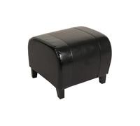 Mendler Pouf EMMEN carré en cuir 39x45x47 cm - Noir