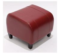 Mendler Tabouret Pouf Cuir EMMEN, 39x45x47cm - Rouge