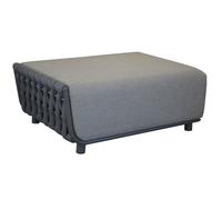 Tabouret pouf de jardin résine tressée et tissu - Hug