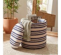 Tabouret Pouf de rangement Coton 40cm Beige Pouf rond Rembourré Tissu Boho