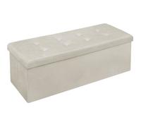 Tabouret Pouf de Rangement en Velours - WOLTU - Crème - 118L de capacité de stockage