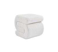 Tabouret / pouf design revêtement bouclette crème 1 place L 43 x P 47 x H 45cm - Sasha