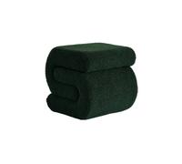 Tabouret / pouf design revêtement bouclette vert 1 place L 43 x P 47 x H 45cm - Sasha