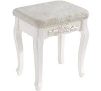 WOLTU Tabouret de Coiffeuse Style Baroque, Tabouret de Maquillage Rembourré, Blanc Crème, 37x30x50cm, MB6015cm