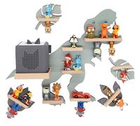 Tabouret pour enfants Dinosaur animal / Suspendu pour Tonie Box and Tonie Figures / Shelf / H. 44 x W. 53 x D. 19 / Wall Shelf Music Box and Figures Storage with Magnetic Inserts / Storage Shelf Wood