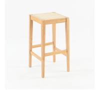 Tabouret pour îlot central 65 cm en cannage et bois - Kappa - Maison Pavane