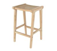 Tabouret pour îlot central 65 cm en teck et cannage - Omaha - Maison Pavane
