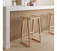 Tabouret pour îlot central 66 cm en teck et rotin naturel - haida
