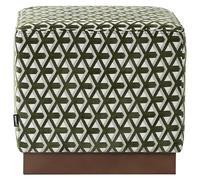 Tabouret Puff Tabouret de pied Vert et blanc Tabouret rembourré Tissu Assise