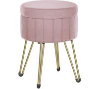 Tabouret Rangement - SONGMICS - 39 x 44,4 cm - Rose bonbon - 4 Pieds en Métal