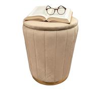 Tabouret Relaxdays en Velours, rembourré, H x P : 42 x 32 cm, Tabouret d'appoint Rond, Salon, café