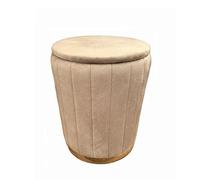 Tabouret Relaxdays en Velours, rembourré, H x P : 42 x 32 cm, Tabouret d'appoint Rond, Salon, pétrole