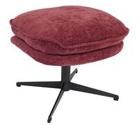 Tabouret avec coussin HWC-P32, Pouf/repose-pieds Ottomane Tissu/Textile Chenille (370 g/m²) ~ baie