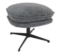 Tabouret rembourré HWC-P32, tabouret/repose-pieds repose-pieds ottomane tissu/textile chenille (370 g/m²) gris