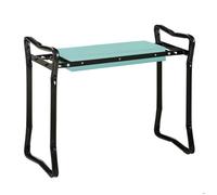 Tabouret repose-genoux de jardin pliable - acier - mousse EVA - noir et vert - charge 150 kg