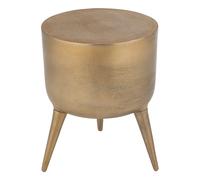 Tabouret rond 34x34x41 cm en aluminium doré - ALZU