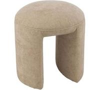 Tabouret rond 42x42x44 cm en tissu doux beige - TESTI Beige G