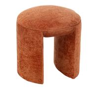 Tabouret rond 42x42x44 cm en tissu doux rouille - TESTI