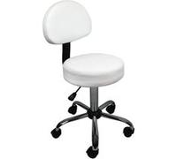 Vivezen - Tabouret rond à roulettes avec dossier réglable en hauteur de 50 à 64 cm et pivotable à 360° - 2 coloris