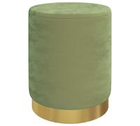 Tabouret Rond avec Rangement Vert Velours Moutarde 31 x 37 cm | Rembourrage en velours, base en fer, couvercle avec conteneur, design compact